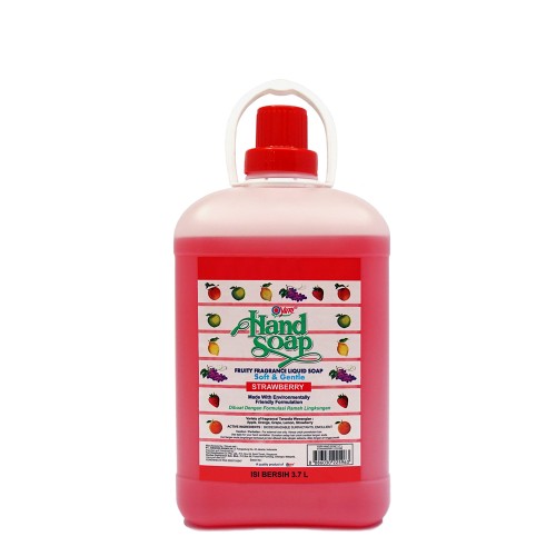 Yuri Hand Soap Sabun Pencuci Tangan Refill 3.7 Liter - Strawberry